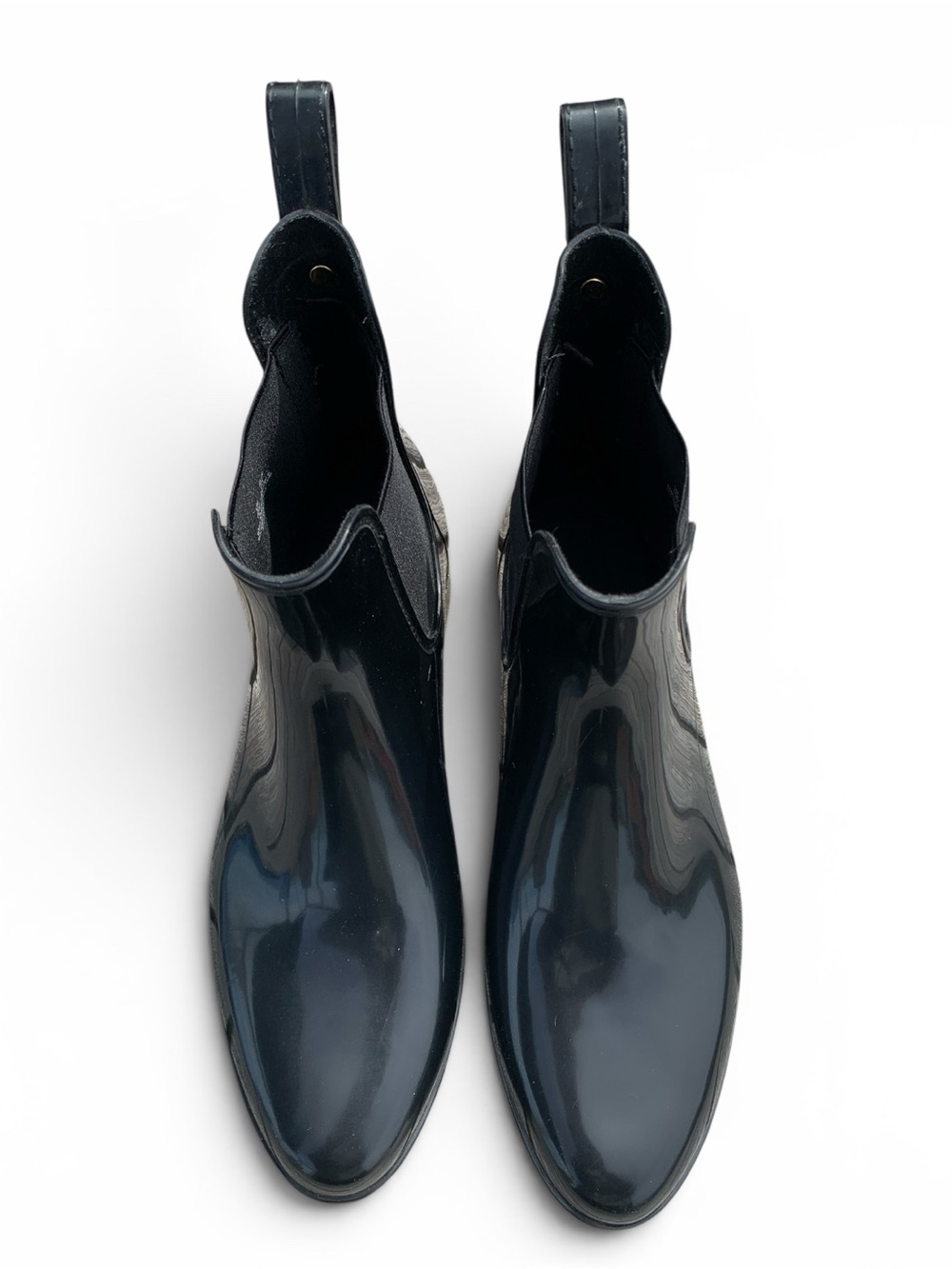 Sam Edelman Black Glossy Rain Chelsea Tinsley Boots - Picture 9 of 14